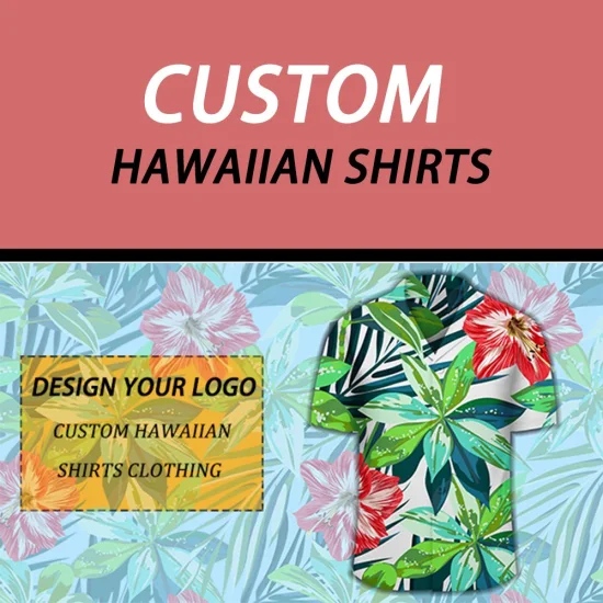 Design impresso personalizado engraçado 100% algodão camisa havaiana masculina de manga curta