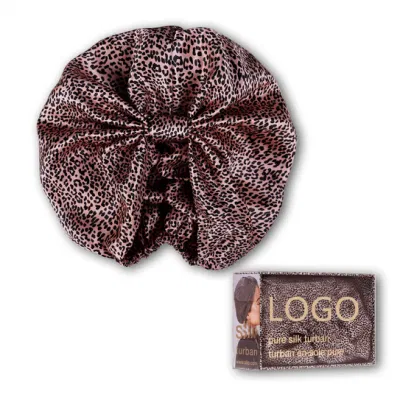 Propriedades naturais de estampa de leopardo de seda amoreira ajustável macio luxo 100% seda Londres boné de cabelo para mulheres