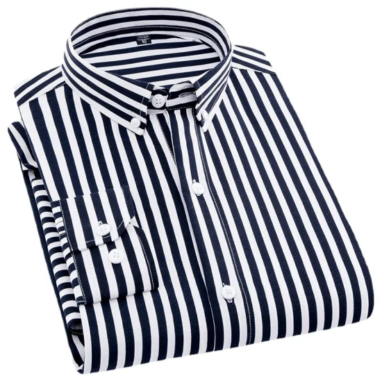 Camisas casuais de flanela xadrez de manga comprida com ajuste regular de botão masculino