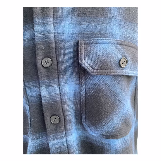 Camisas de tecido de lã colada de flanela xadrez masculina